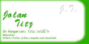 jolan titz business card